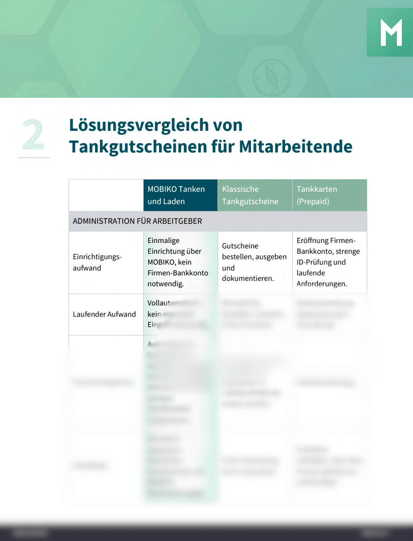 Leitfaden Tankgutscheine Seite blurred